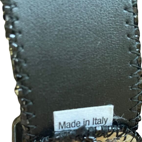 𝅺LUISA CERANO Italy Snakeskin Leather Belt Cream Black 36 EU - Picture 13 of 14